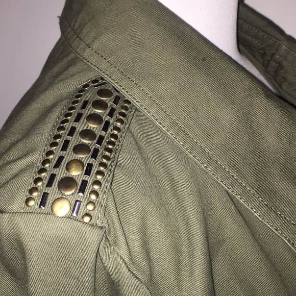 💕SOLD💕 Steve Madden Olive Fitted Trench Coat - Picture 4 of 4